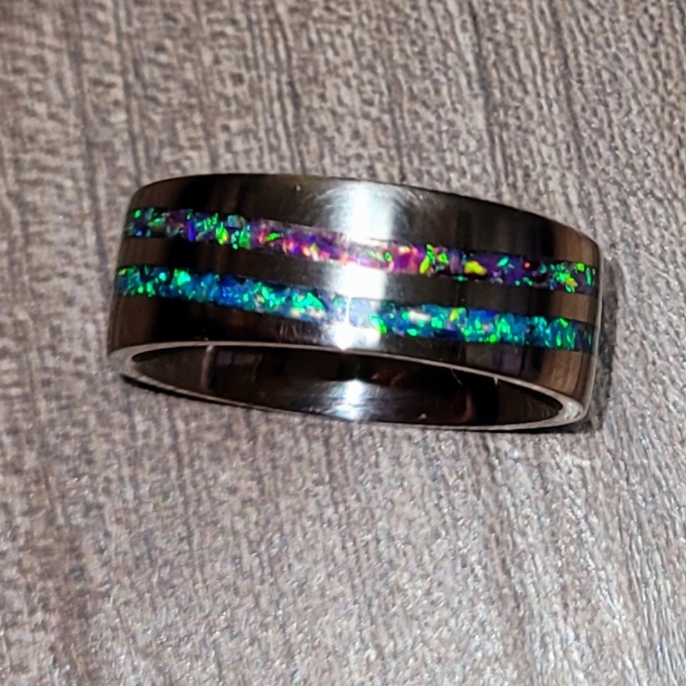 Custom made opal wave ring - Picture 5 of 6